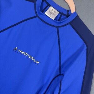 NRS Hydrosilk Shirt Mens Sz L Blue Black UV Protection Moisture Wick